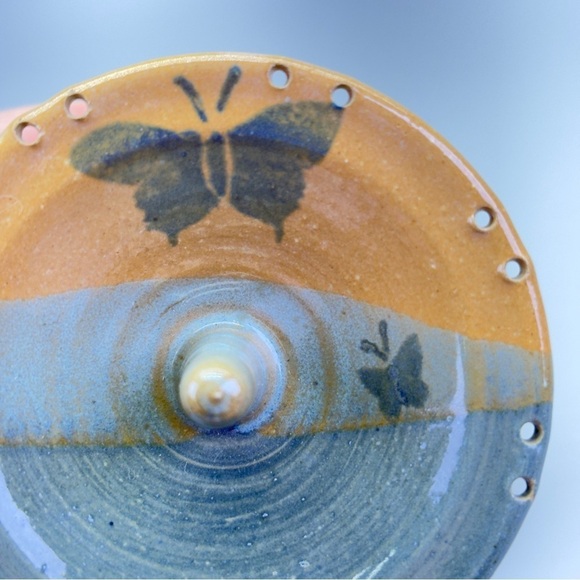 Signed Studio Art Pottery Jewelry Holder - Picture 7 of 8